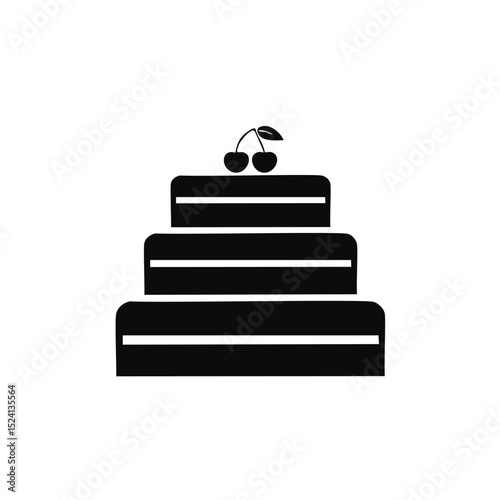 Delicious three tiered cake with cherries on top