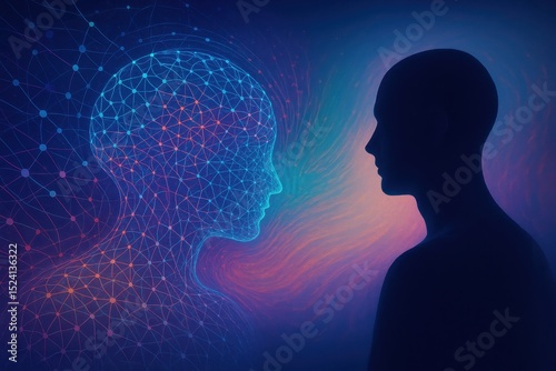 Wallpaper Mural Psychologist uses AI to consult with a person in a futuristic setting Torontodigital.ca