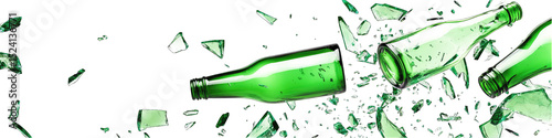 Shattered green bottle