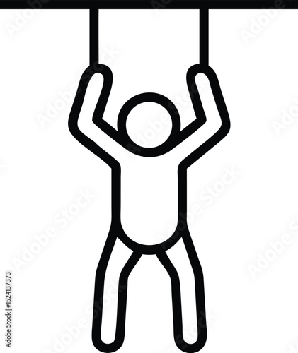 Person Hanging – Climbing, Fitness, or Adventure Activity Concept

