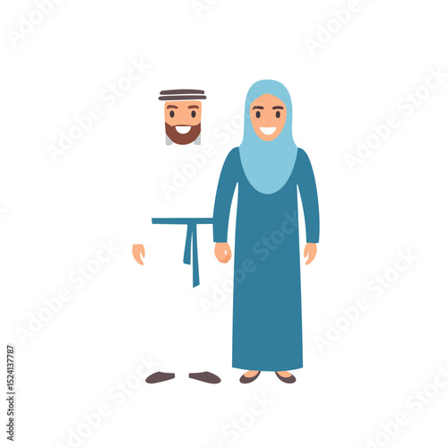 Happy muslim couple in traditional clothing