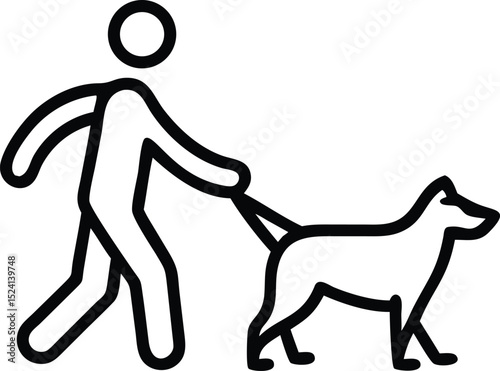 lineart-icon-of-a-person-walking-a-dog--black-and-.eps