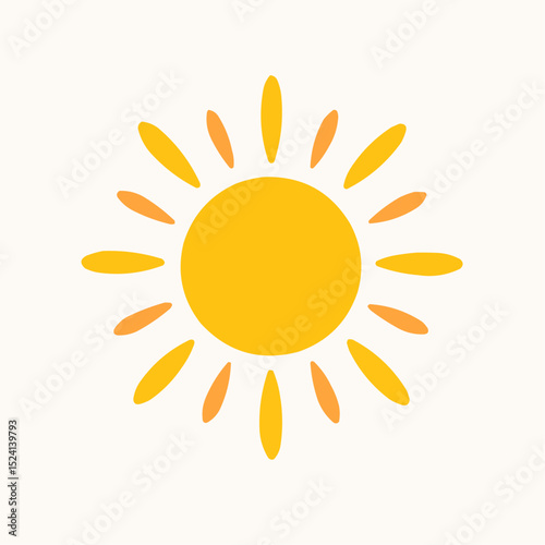 Sun Icon Flat Design.