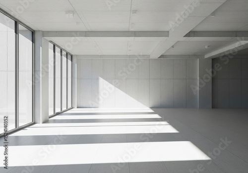 Modern Concrete Interior with Sunlight Streaks