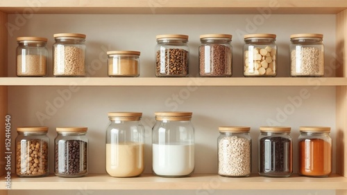 Organized Pantry Glass Jars, Dry Goods, and Efficient Food Storage