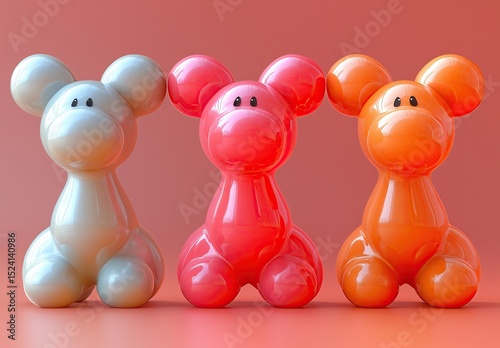 Whimsical balloon dog figurine, modern design concept.