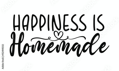 Happiness Is Homemade Cozy and Cheerful Family Quote Wall Art
