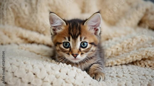 close up cute domestic kitten