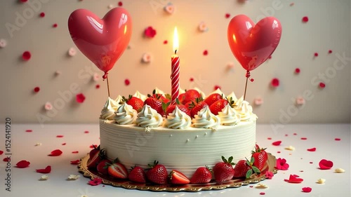 birthday cake with lit candles