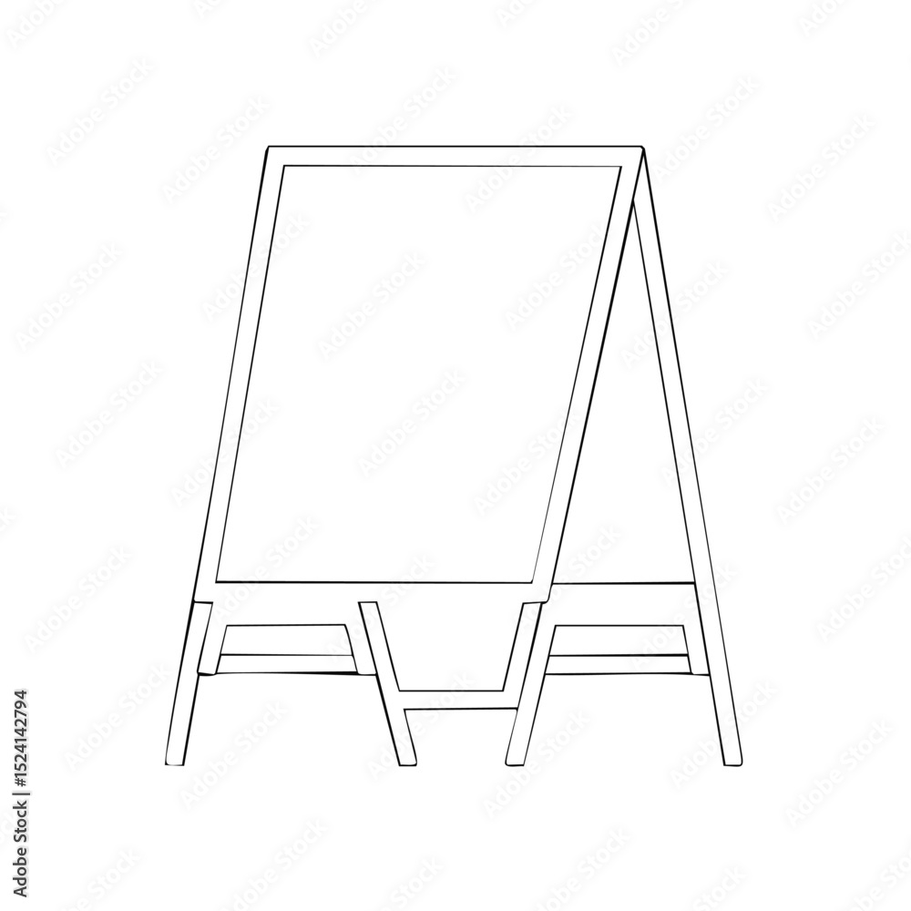 Blank a-frame signboard simple line drawing