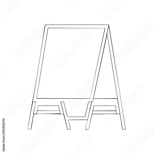Blank a-frame signboard simple line drawing