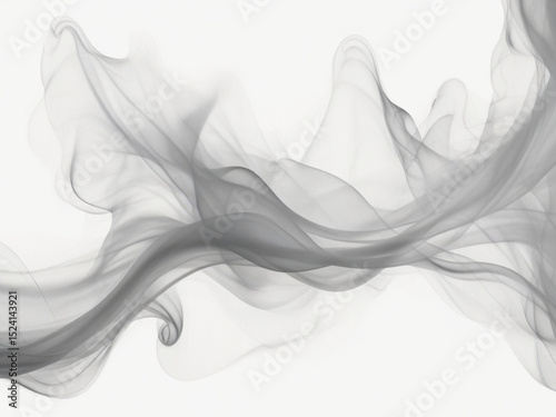 Photorealistic White and Gray Smoke Swirls on Transparent Background – Ethereal Vapor Trails and Misty Fumes, PNG Cutout Style for Overlays