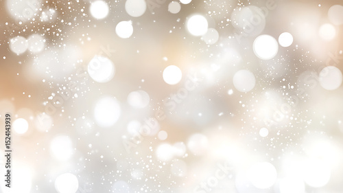 Elegant background of sparkling white lights and golden tones with soft blurry bokeh for festive holiday season or celebratory events