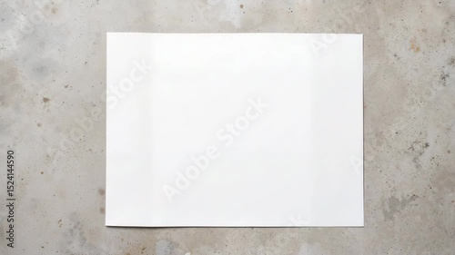 Blank sheet of paper on concrete surface for mockup and text  