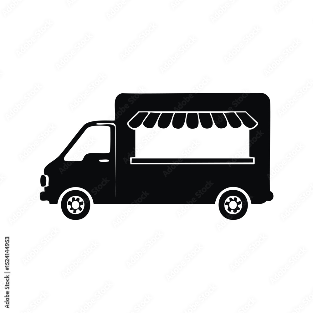 Food truck silhouette simple design black and white Food truck silhouette simple design black and white