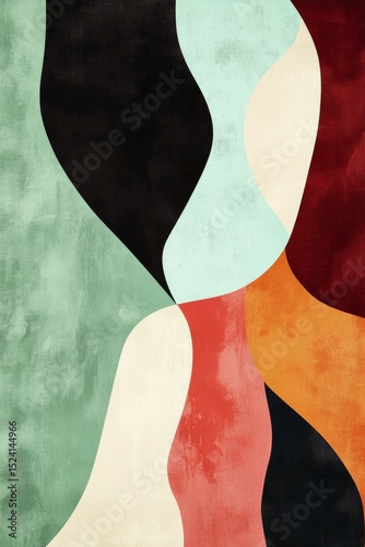 Wallpaper Mural clean modern mint green bordeaux red abstract art  Torontodigital.ca