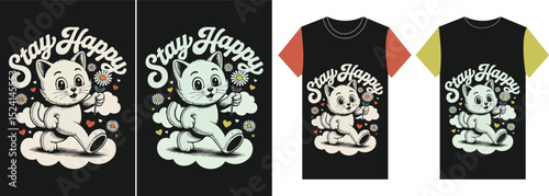 Vector set of sale labels for blank black t-shirt design