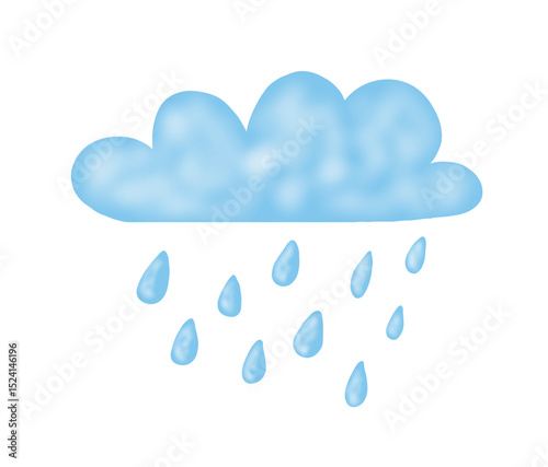 Rainy Weather Cloud Vector Illustration