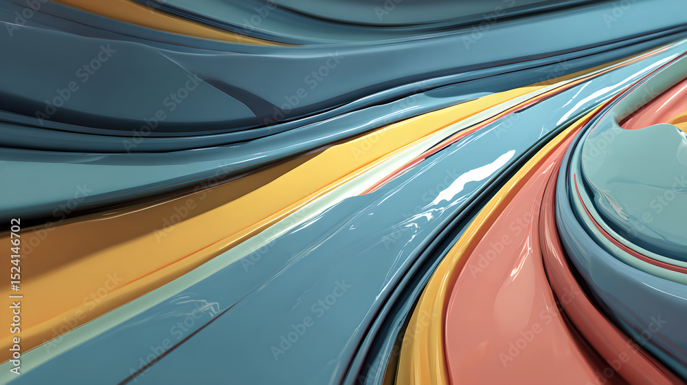 Fototapeta premium Glossy Fluid Swirls