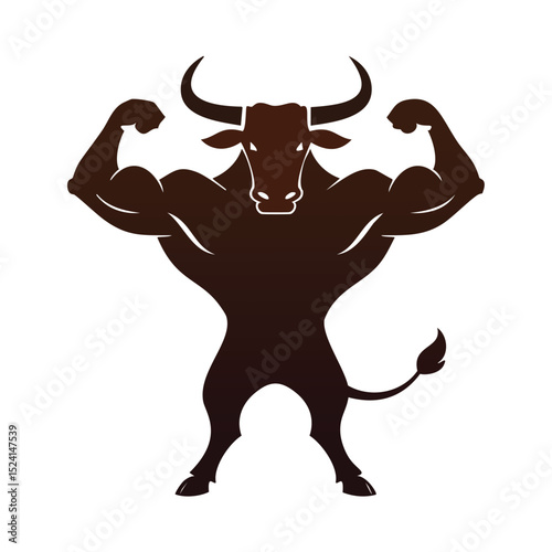 Muscular bull strong animal fitness power