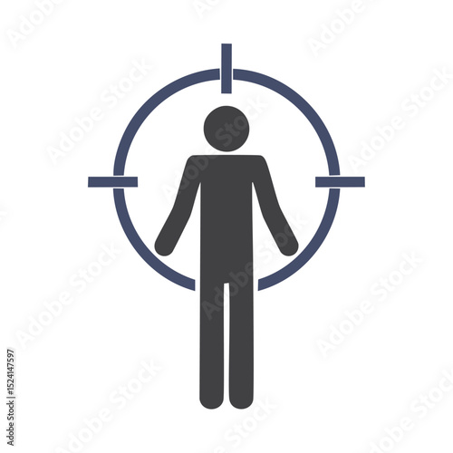 Person in crosshairs target acquisition icon symbol