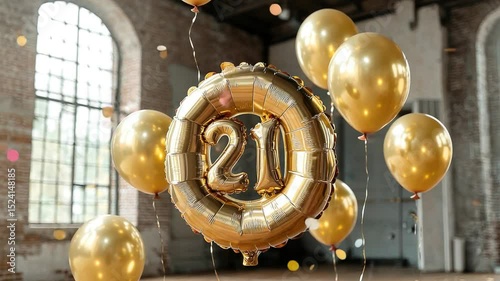 Gold Balloon Twenty-First Birthday Celebration