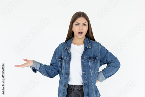 Angry european woman emotional. Young woman annoyed mad bad furious gesture. Unhappy expressions people upset confused emotional.