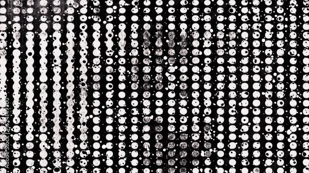 Chaotic grunge texture with halftone dots and organic shifts. Raw, analog feel for experimental design