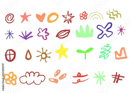 Cute Pastel Flower and Leaf Clipart Set – Minimal Kawaii Floral Design photo
