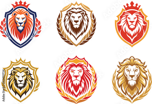Majestic Lion Head Logo Designs perfect for branding projects needing powerful regal symbols and scalable vector graphics for versatile applications.