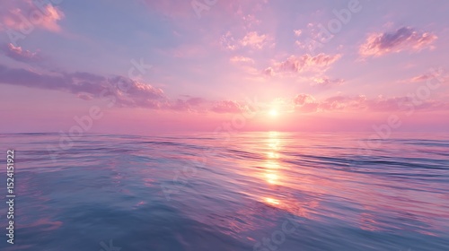 Serene sunset over a tranquil ocean.