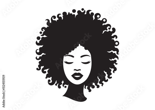 African woman face vector Silhouette hair style Vector