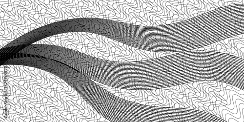 Abstract black blend lines with oblique stripe on white background vector illustration