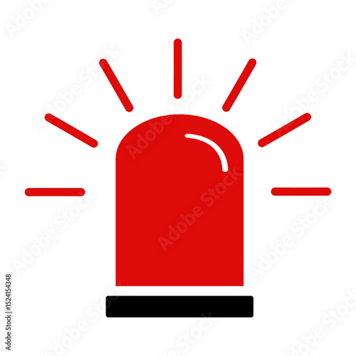 Red Siren icon. Emergency light icon vector illustration