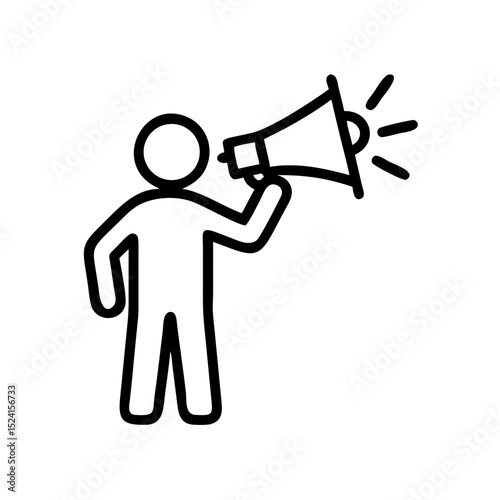 person with megaphone, icon