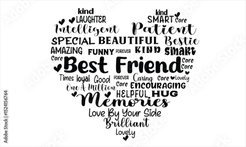 Best Friend Love Word art Svg Design