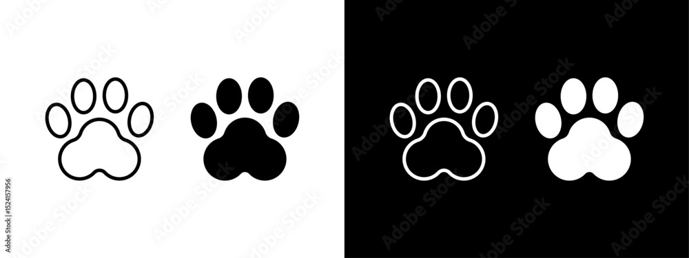 Fotografie The line icon vector illustrates pet paw scratch