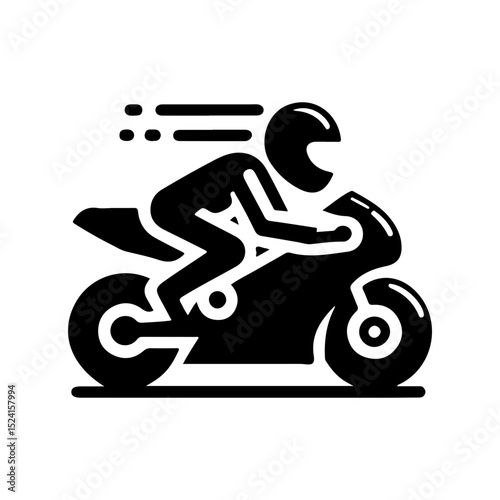 Vector Illustration of Motorcycle Racer