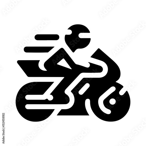 Vector Illustration of Motorcycle Racer