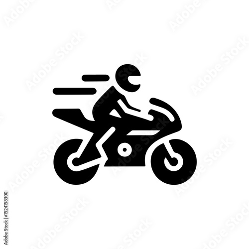 Vector Illustration of Motorcycle Racer