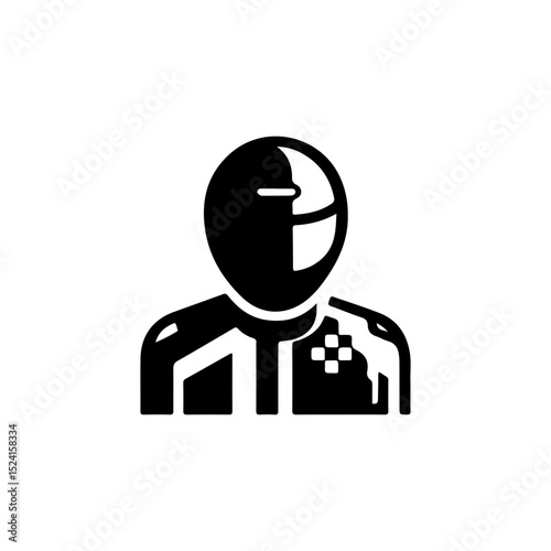 Vector Illustration of Motorcycle Driver