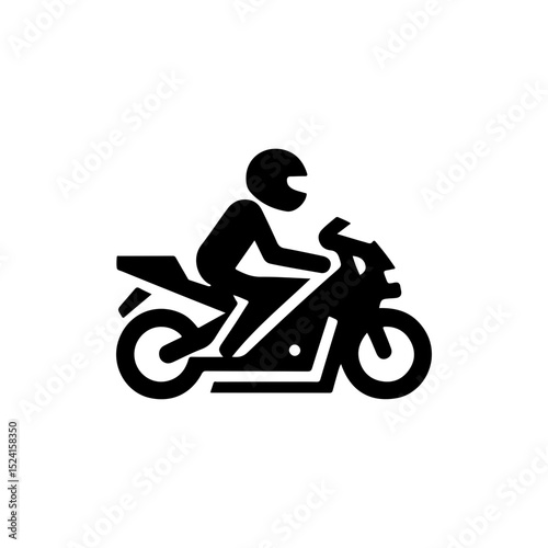 Vector Illustration of Motorcycle Racer