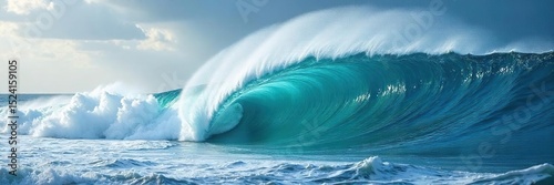 Dynamic ocean waves crashing, creating a powerful and mesmerizing spectacle of nature's raw energy Perfect for travel, surfing, or ocean-themed projects , watersports, energy, pattern