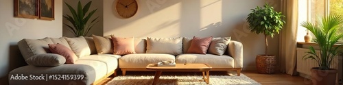 A cozy and inviting interior scene with soft lighting and natural textures, creating a sense of calm and personal comfort Perfect for home decor, lifestyle, or well-being content , warm, pillow