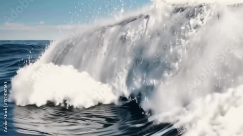 Powerful Ocean Wave Crashing in Dramatic Detail