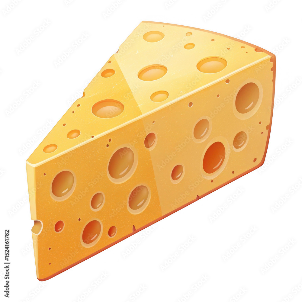 A wedge of swiss cheese isolated on transparent background A wedge of swiss cheese isolated on transparent background