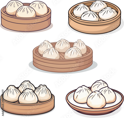 Cartoon buns food illustration material
