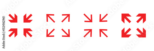 Expand arrows icon symbol collection on white background.