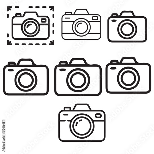 Collection of Simple Camera Icons Perfect for Web Design and App Development Projects