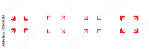 Expand arrows icon symbol collection on white background.